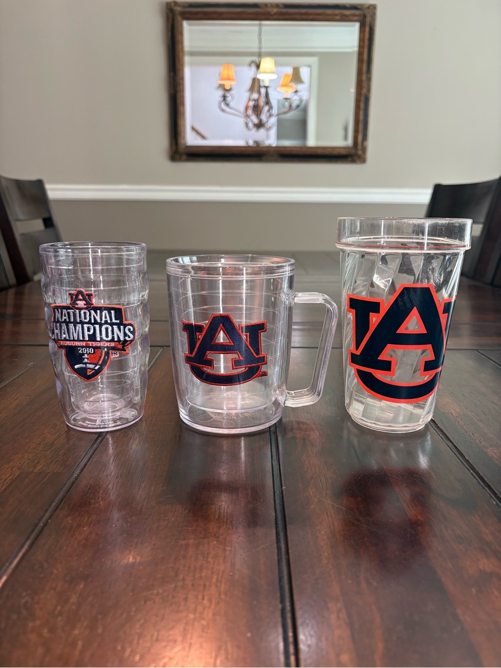 Auburn Tigers Clear Plastic Drinkware Set